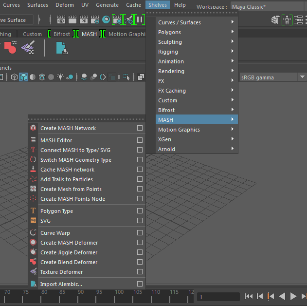 Shelf Menus zMayaTools
